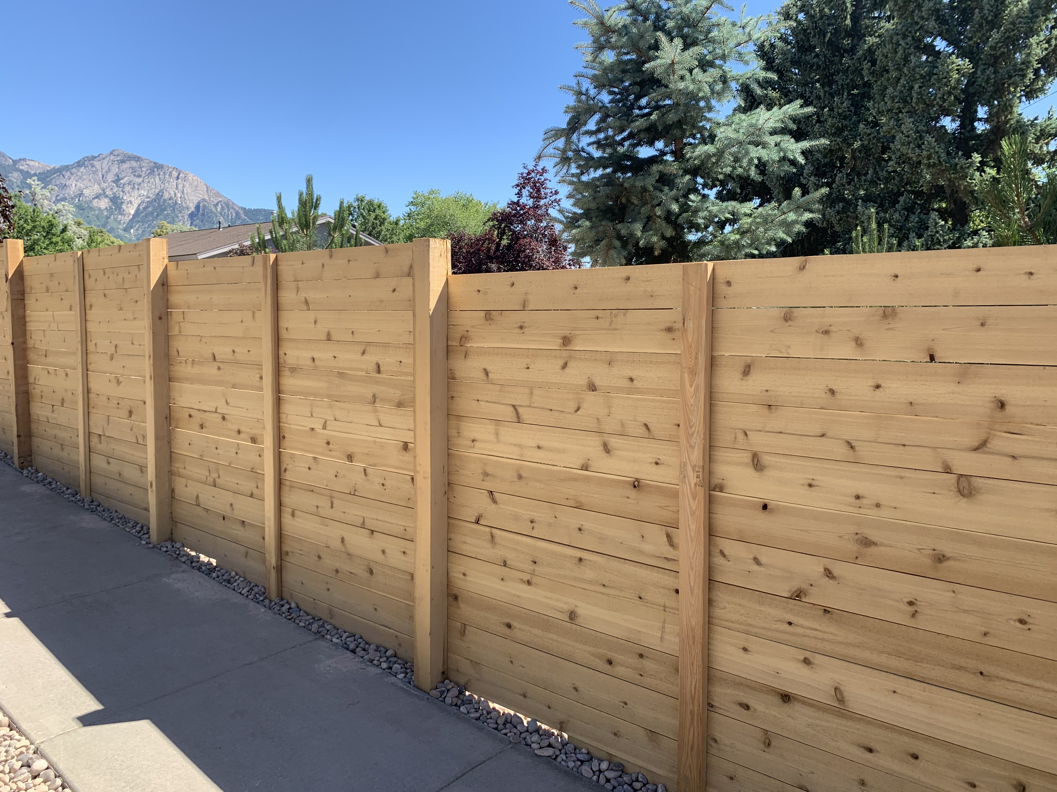 IMG-3542 Wood Fence on a street front angle