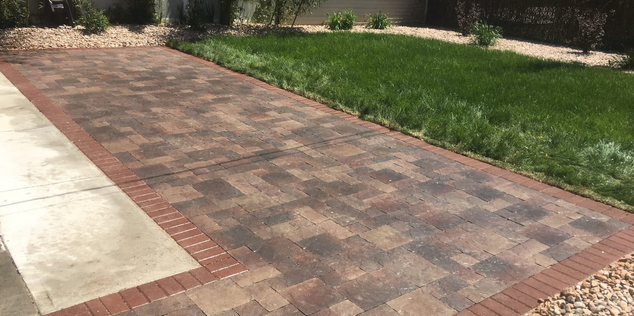 Newly installed paver patio