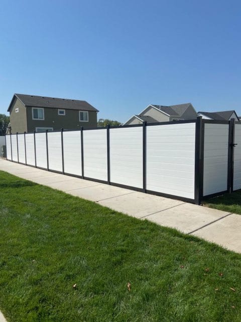 Avimore Modern 2 White fence for a home's backyard