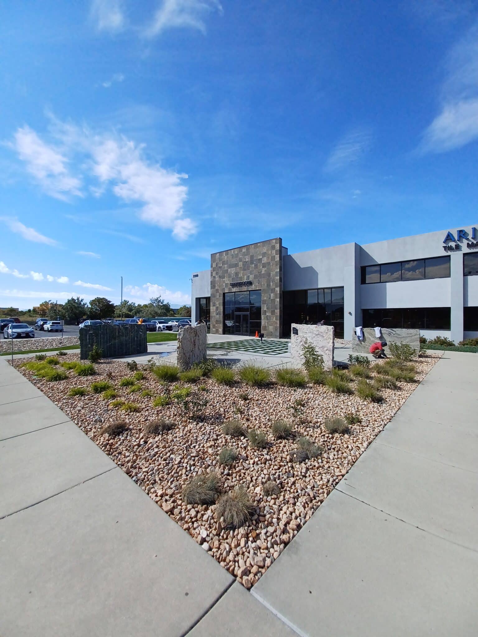 20230920_113558 Front of business with new custom concrete walkway installed