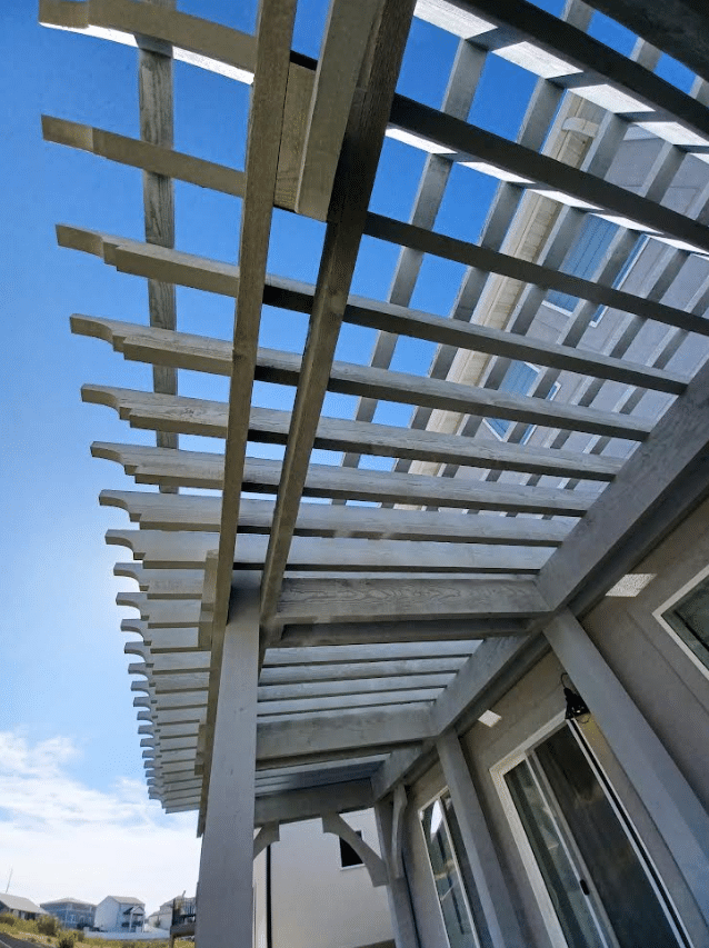 Screen Shot 2023-10-18 at 3.40.19 PM Looking at the pergola from underneath