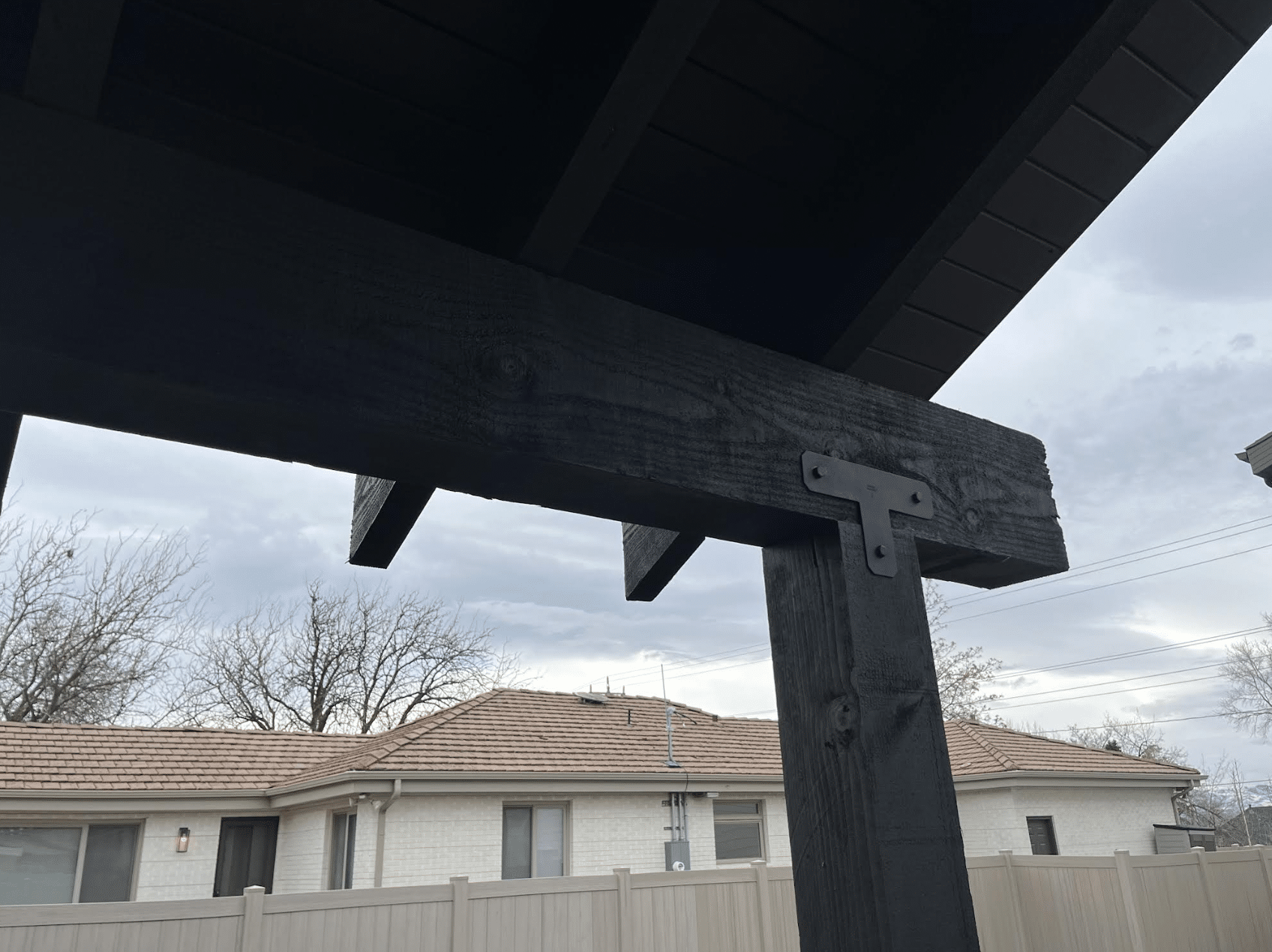 Screen Shot 2024-02-19 at 11.40.45 AM Showing the joint built into a pergola for a Salt Lake City home.