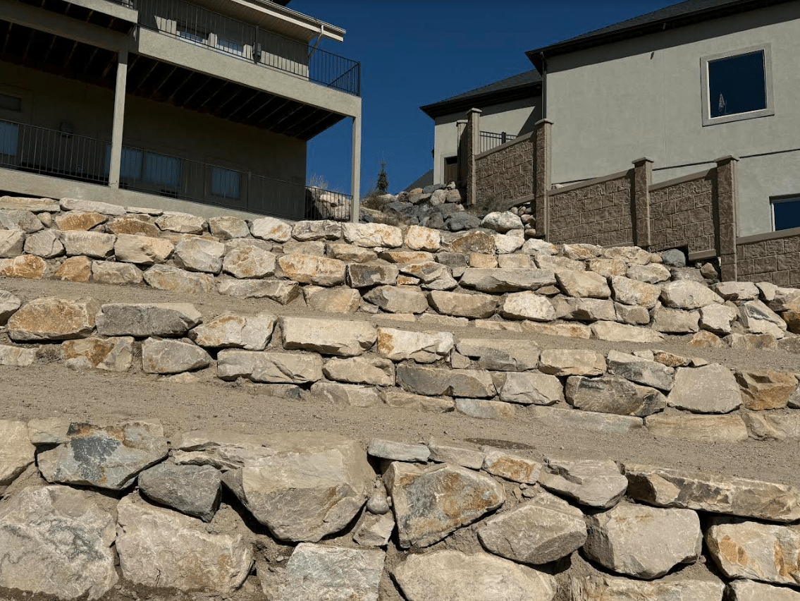 Retaining Wall-006 Brick Retaining wall installed at a home in Salt Lake City