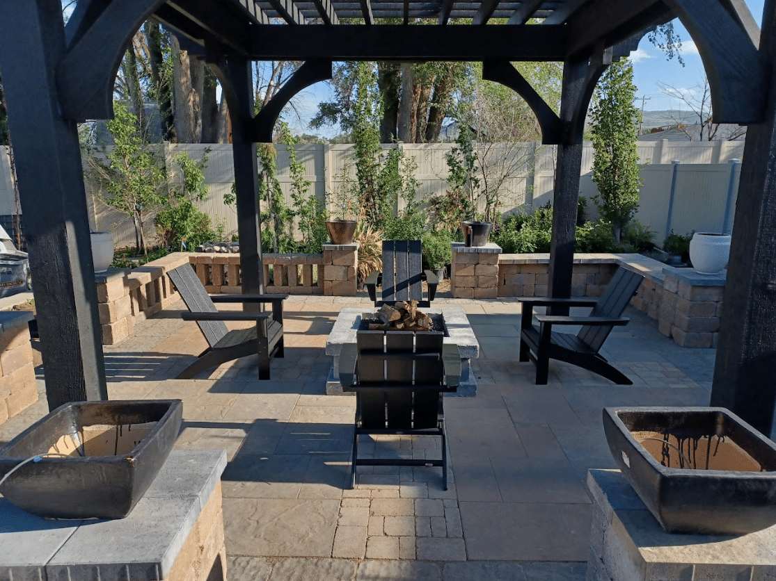 Screen Shot 2024-09-18 at 12.35.37 PM Custom fire pit built and installed by Huskie'z Landsaping