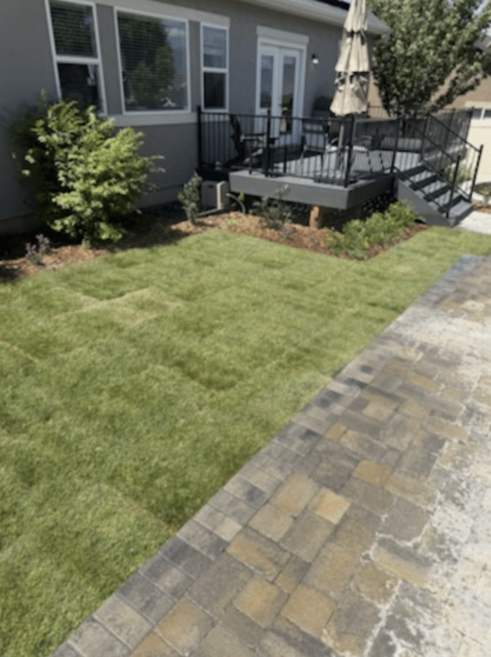 Huskie’z 4 Cut grass and paver added to a home in Salt Lake City