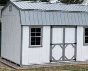 New shed installed in a backyard