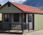 Custom shed with windows, ventilation and a small porch