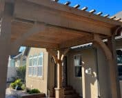 Newly built arbor in the back yard of a Salt Lake City home